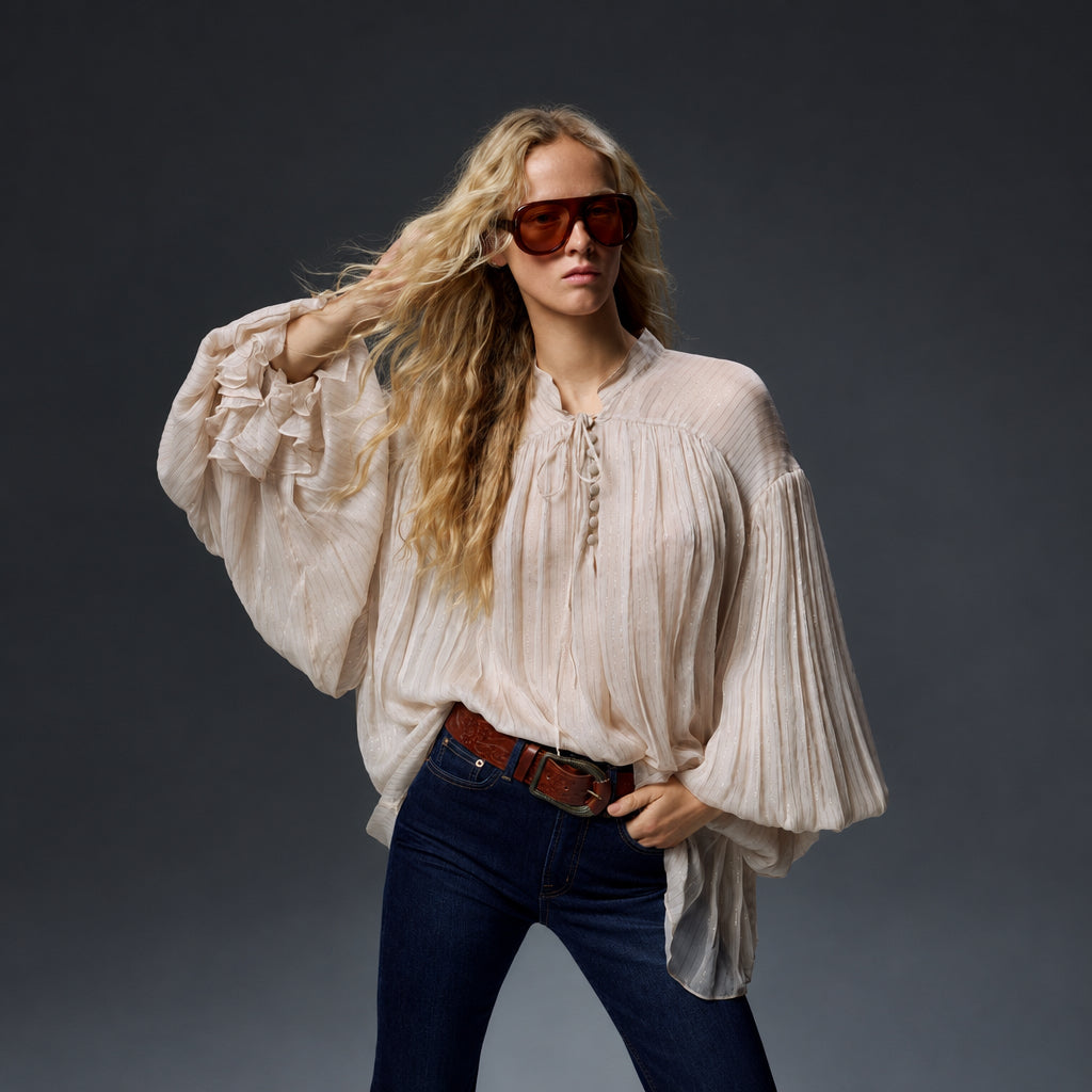 İpek Şifon Boho Bluz – CLOSH